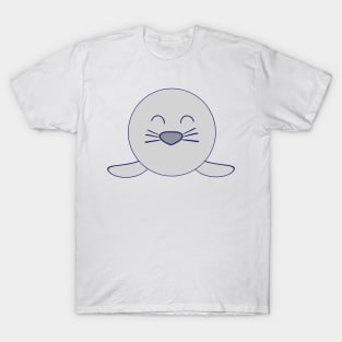 Kawaii Happy Grey Smiling Baby Seal T-Shirt